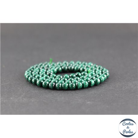 Perles semi précieuses en malachite - Rondes/4 mm - Grade A