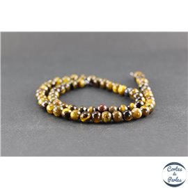 Perles en oeil de tigre coconut - Rondes/6mm - Grade AB