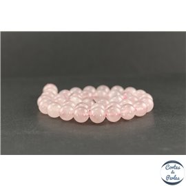 Perles en quartz rose de Madagascar - Rondes/10 mm - Grade AA