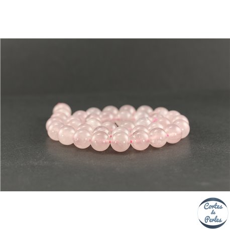 Perles en quartz rose de Madagascar - Rondes/10 mm - Grade AA