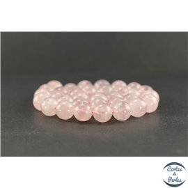 Perles en quartz rose de Madagascar - Rondes/12 mm - Grade AA