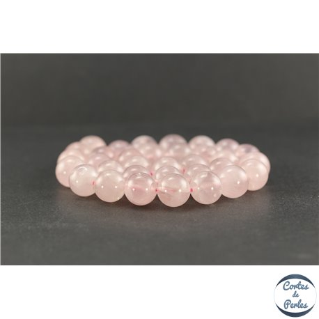 Perles en quartz rose de Madagascar - Rondes/12 mm - Grade AA