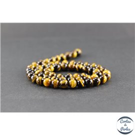 Perles en oeil de tigre - Rondes/6 mm - Grade AAA