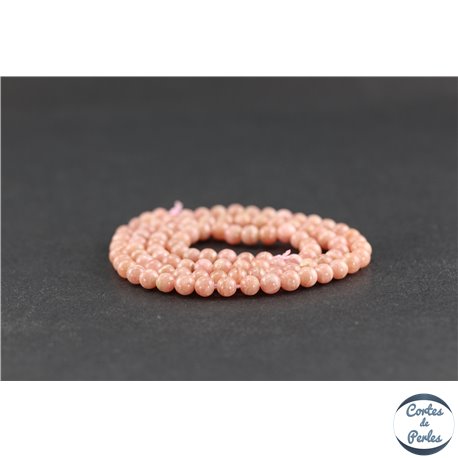 Perles en rhodochrosite d'Argentine - Rondes/4 mm - Grade AA