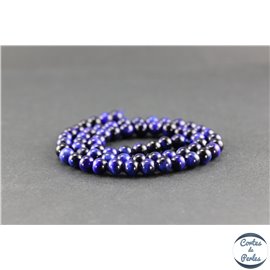 Perles en oeil de tigre bleu roi - Rondes/6 mm - Grade A