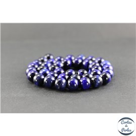 Perles en oeil de tigre bleu roi - Rondes/10mm - Grade A