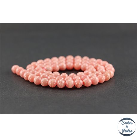 Perles en rhodochrosite d'Argentine - Rondes/6 mm - Grade AA