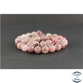 Perles en quartz fraise - Rondes/10mm