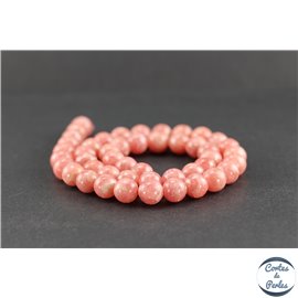 Perles en rhodochrosite d'Argentine - Rondes/8mm - Grade AA