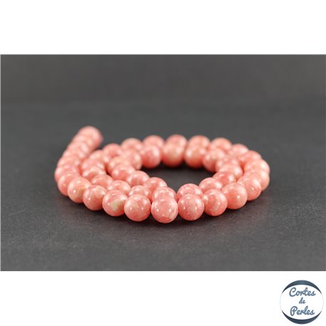 Perles en rhodochrosite d'Argentine - Rondes/8 mm - Grade AA