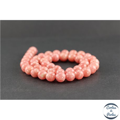 Perles en rhodochrosite d'Argentine - Rondes/8 mm - Grade AA