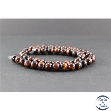 Perles en oeil de taureau - Ronde/8 mm - Grade AB+