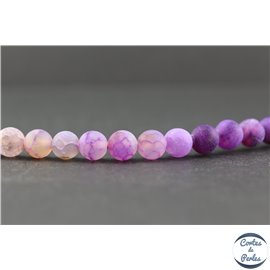 Perles dépolies en agate purple - Rondes/8mm