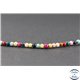 Perles semi précieuses en pierre de fossile - Rondes/4 mm - Multicolore