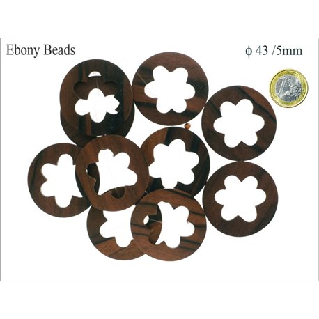 Perles en Bois - Disque/43 mm - Marron