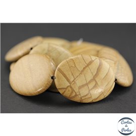 Perles en jaspe wood - Ovales/40mm