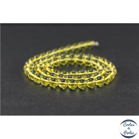 Perles en ambre de la Baltique - Rondes/6 mm - Citron - Grade A