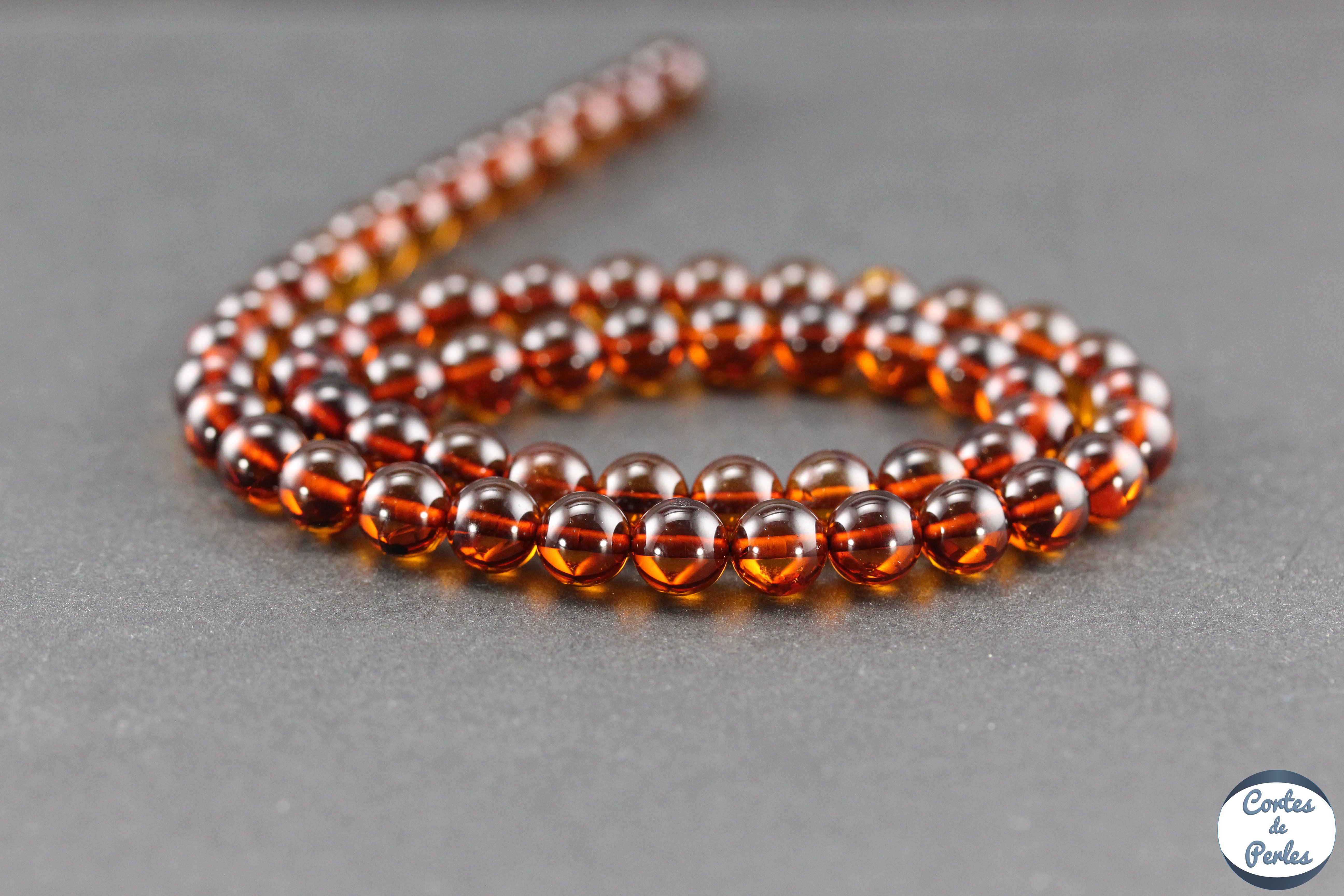 Bracelet Ambre Naturel De La Baltique – Perles Rondes – Femme – Neuf