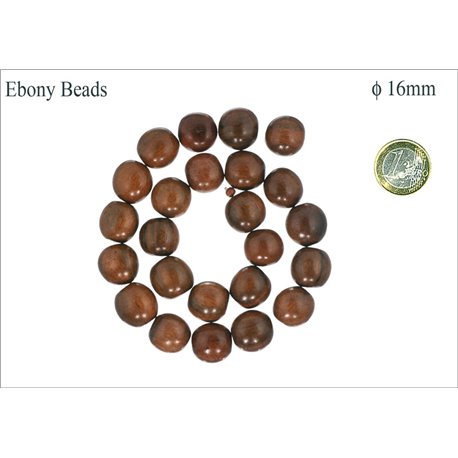 Perles en Bois - Ronde/16 mm - Marron