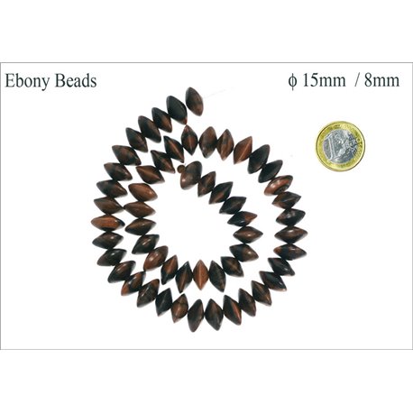 Perles en Bois - Roue/15 mm - Marron