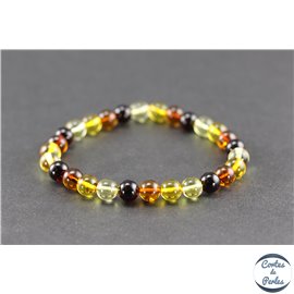 Bracelet de perles mélangées en ambre de la Baltique - Rondes/7mm - Grade A