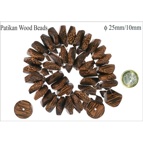 Perles en Bois - Roue/25 mm - Marron