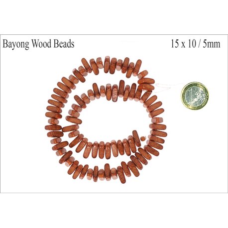 Perles en Bois - Triangle/15 mm - Marron