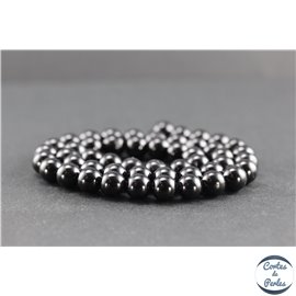 Perles en spinelle noire de Madagascar - Rondes/8mm - Grade AB