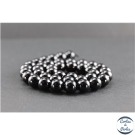 Perles en spinelle noire de Madagascar - Rondes/10 mm - Grade AB