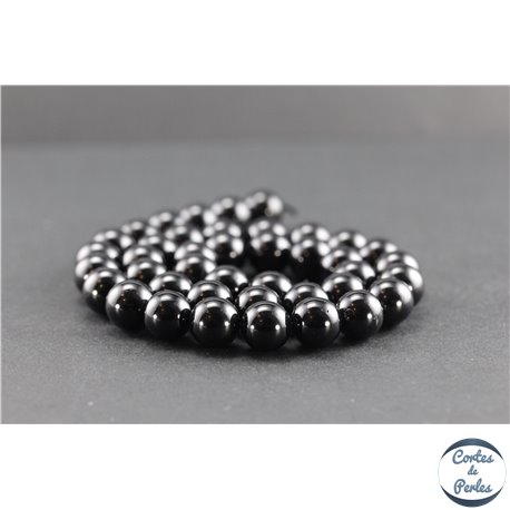 Perles en spinelle noire de Madagascar - Rondes/10 mm - Grade AB