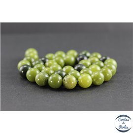 Perles en jade néphrite du Canada - Rondes/10mm - Grade AB