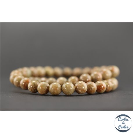 Perles semi précieuses en Jaspe - Ronde/8 mm - Marron