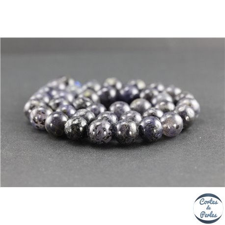 Perles en iolite de Madagascar - Rondes/10 mm - Grade AA