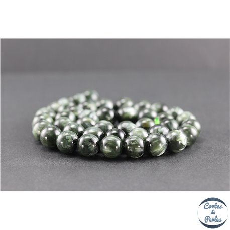 Perles en séraphinite de Russie - Rondes/10 mm - Grade AA