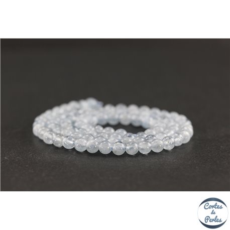 Perle en pierre naturelle - Aigue marine - 4 mm - 40 cm
