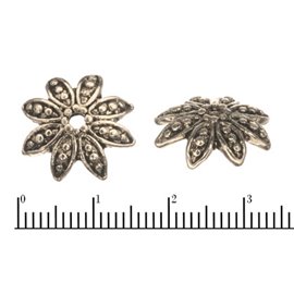 Apprêts American Finding Coupelles Vernies - Fleur/18 mm - Argenté