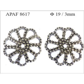 Apprêts American Finding Coupelles Vernies - Fleur/19 mm - Argenté