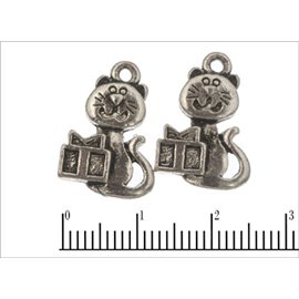 Apprêts american finding pampilles vernies - Chats/18 mm - Argenté