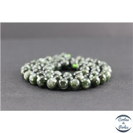 Perles en séraphinite de Russie - Rondes/8 mm - Grade AA