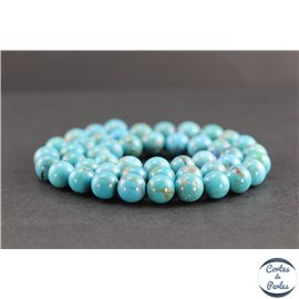 Perles en turquoise HuBei de Chine - Rondes/8.5mm - Grade AB