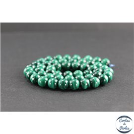 Perles en malachite du Congo - Rondes/8mm - Grade AA