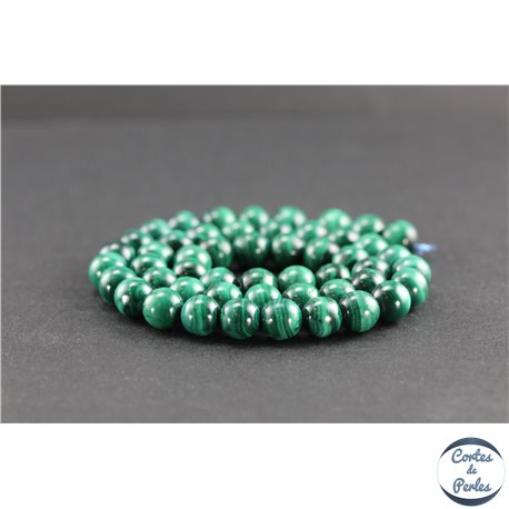 Perles en malachite du Congo - Rondes/8mm - Grade AA