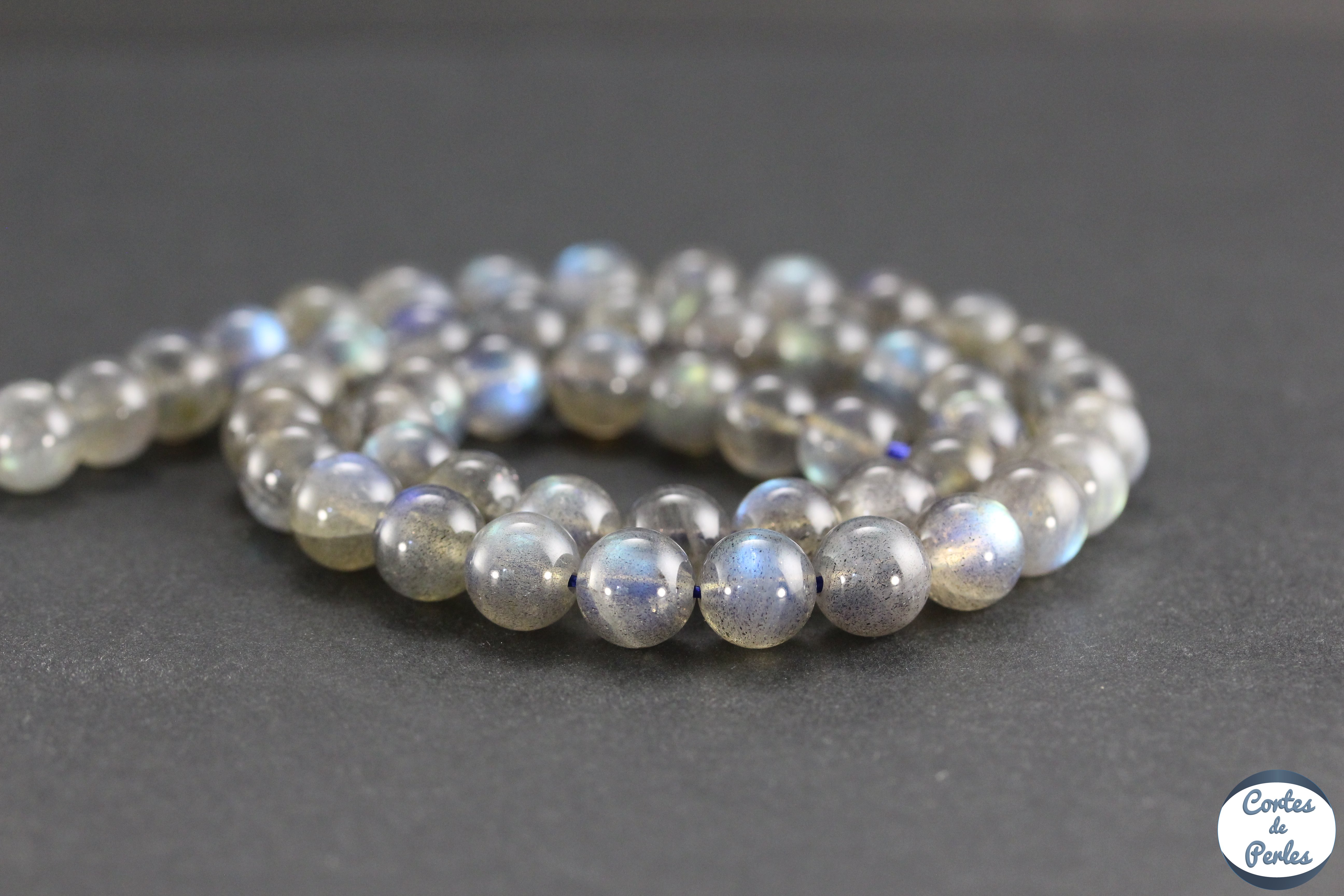 24 Perles En Labradorite Naturelle 8 Mm - Neuf - Pour Création Bijoux