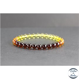 Bracelet de perles en ambre de la Baltique avec dégradé - Rondes/6.5mm - Grade A