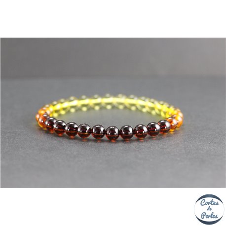 Bracelet de perles en ambre de la Baltique avec dégradé - Rondes/6.5mm - Grade A