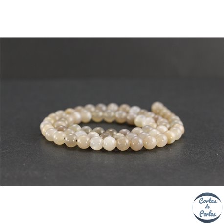 Perles en pierre de Soleil grise - Rondes/6mm - Grade AB