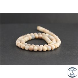 Perles dépolies en pierre du Soleil - Rondes/6mm