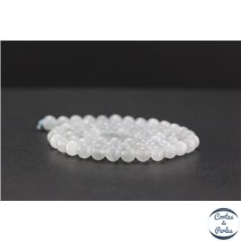 Perles en sélénite - Rondes/6mm - Grade A