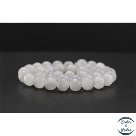 Perles en sélénite de Russie - Rondes/10mm - Grade A