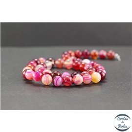 Perles en agate dark fuschia - Rondes/8mm